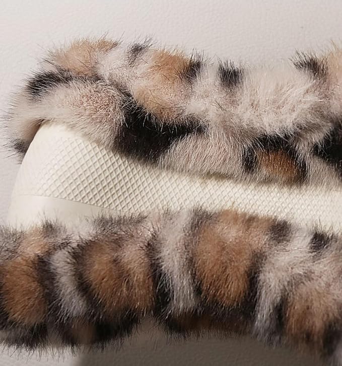 Fluffy Cheetah Car Steering Wheel Cover Luxurious Faux Fur Leopard Print Cute Wheel Protector Universal 15 Inch Fit for Vehicle, Car, Auto, SUV Winter Warm (Ginger)