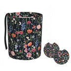 Car Trash Bag Wildflower Floral Hanging Back of Seat Car Portable Trash Bag Wildflower Floral Waterproof One-Handed Portable Strap Drawstring Garbage Bags 2 Pieces Car Coasters