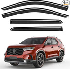Outside-Mount Window Rain Guards Fit for Honda Pilot 2023-2026 LX Sport EX-L TrailSport Touring Elite,Window Visors Wind Deflector Dark Smoke Vent Shades Car Tape-on with Thicker 4PCS