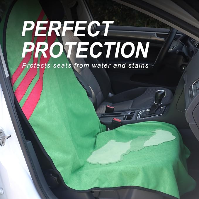 Waterproof Car Towel Seat Covers Front Seats for After Gym Workout,Auto Universal Interior Sweat Towels Cloth Bucket Carseat Cover Protector for Trucks SUV RV Boat Van (Green)