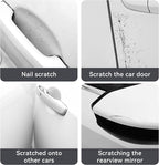 4Pcs Reflective Car Door Handle Bowl Sticker, Car Door Handle Protective Sticker Anti-Scratch, Scratch Collision Protection Guard Universal for SUV Truck RV, Auto Exterior Decor (Black-2)