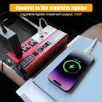 1000W Peak Power Inverter 12V DC Volt to 110V AC Car Inverter with LCD Screen Display, 3 AC Outlets, 4X 2.4A USB Port, Car Power Converter for Truck, Home, Vehicles, Laptop, Trip