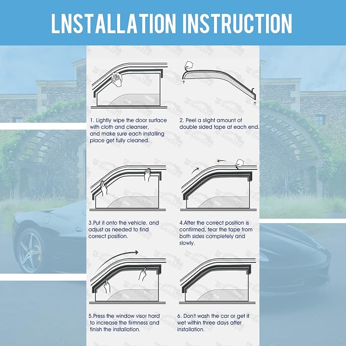 Outside Mount Durable Rain Guards Window Visors Fits 2019-2023 Chevy Silverado/GMC Sierra 1500 2500HD 3500HD Crew Cab,Wind Deflector