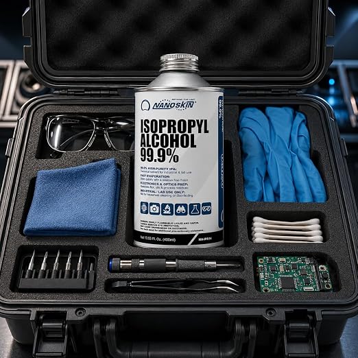 99.9% Isopropyl Alcohol (IPA) – High-Purity Technical Grade Alcohol for Industrial & Laboratory Use, Fast Evaporating, Low-Residue Formula – 13.5 fl oz (400 mL), Single Pack