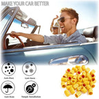 50PCS Tire Valve Stem Caps, Corrosion Resistant, with O Rubber Ring, Airtight Seal Heavy Duty Dustproof Tire Valve Stem Covers for Cars, SUV, Trucks, Bikes, Motorcycles, Bicycles(Yellow)