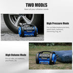 Tire Inflator Portable Air Compressor, 12V DC 110V AC Car Tire Pump, Air Mattress Pump with Inflation and Deflation Modes, Dual Powerful Motors, Digital Pressure Gauge