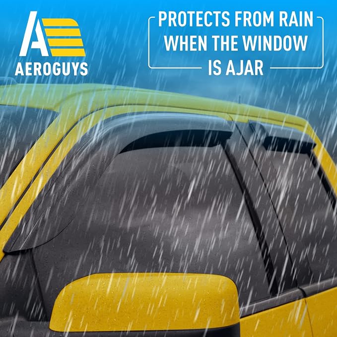 Extra Durable Window Deflectors Tape-On Window Visors Rain Guards Fit for Ford F150 2004-2014 SuperCab, Sun Visors, Wind Vent for Shades, Exterior Car Accessories - 4 pcs. AG0042