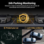 Dash Cam Front and Rear - 3 inch IPS Screen 1080P Full HD DVR Dash Camera for Cars with 64G SD Card - 150°Wide Angle Car Dashboard Cam - Night Vision, G-Sensor, Parking Monitor