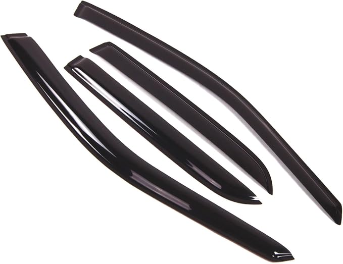 WD2-029 Dark Smoke 4 Pcs Set Window Visor (Outside Mount) Deflector Rain Guard Compatible with 2004-2009 Cadillac SRX
