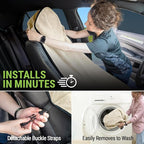 Towel Seat Cover, Waterproof Car Seat Protectors for Gym, Workout & Active Lifestyle, Universal Fit for Car SUV Truck Van, Non-Slip 3 Strap Design, Machine Washable, 1 Pack Tan
