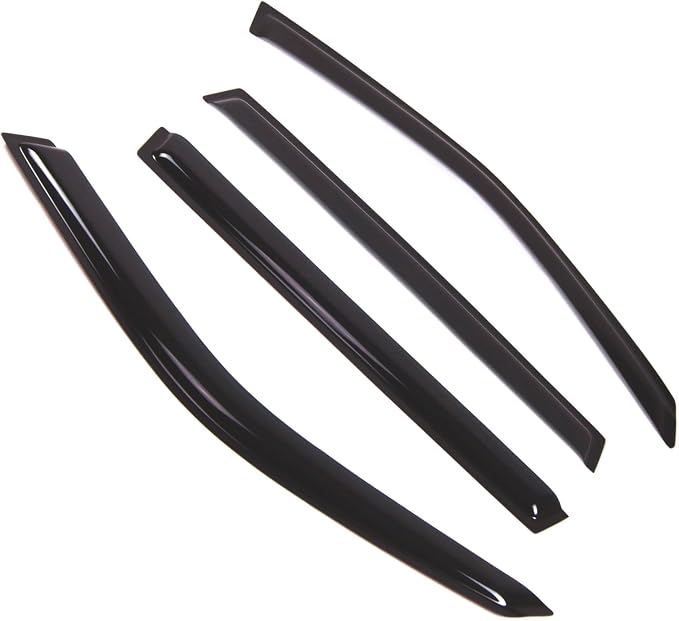 WD2-502 Dark Smoke 4 Pcs Set Window Visor (Outside Mount) Deflector Rain Guard Compatible with 2003-2010 BMW X3