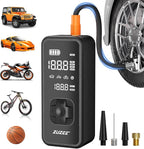 ZUZEE Tire Inflator Portable Air Compressor - 4X Faster Inflation, 150PSI Air Pump for Car Tires with Digital Pressure Gauge/LED Light, Portable Tire Inflator for Car, Moto, Bike, Ball, etc(Black)