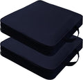 2 Pack Black Stadium Seat Cushions for Bleachers, Extra Thick 2.4" Waterproof 600D Oxford Cushion with Handle & Zipper, Portable Indoor Outdoor for Sports Events, Office Chairs, Beaches