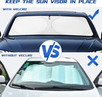 Windshield Sun Shades Compatible with Honda Civic Accord, Front Window Sunshade for Windshield Cover Foldable Sun Visor Protector 210T Reflective Cool Car Accessories (61" X 34.6")