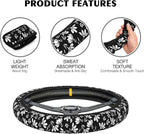 Christmas Candy Cane Car Steering Wheel Cover, Non-Slip Absorbing Sweat Car Wheel Cover Accessories for Men Women,Universal 15" Fit Auto SUV Vans Trucks