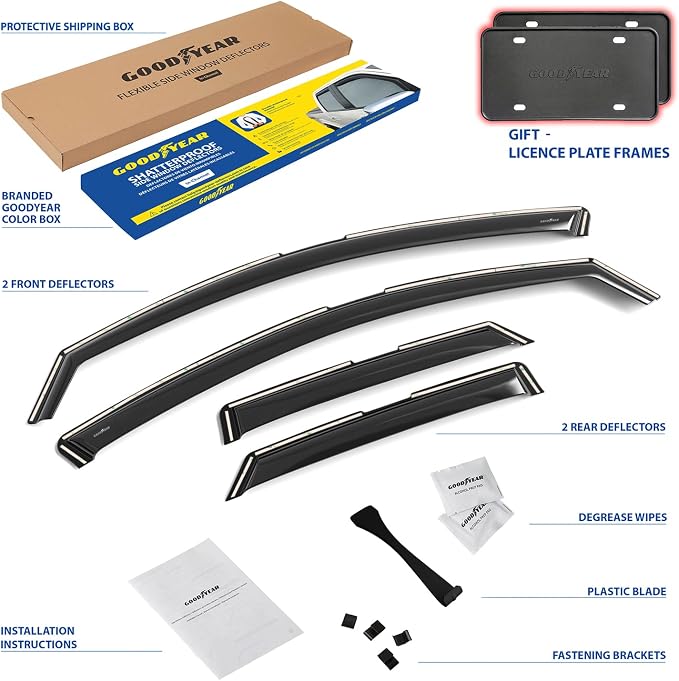 Goodyear Shatterproof in-Channel Window Deflectors for Mazda CX-30 2020-2026, Rain Guards, Window Visors for Cars, Vent Deflector, Car Accessories, 4 pcs - GY007842