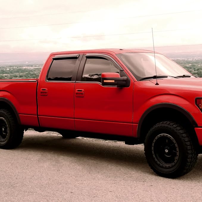 Voron Glass Tape-on Extra Durable Rain Guards for Trucks Ford F-150 2009-2014 SuperCrew, Window Deflectors, Vent Window Visors, 4 Pieces - 120015
