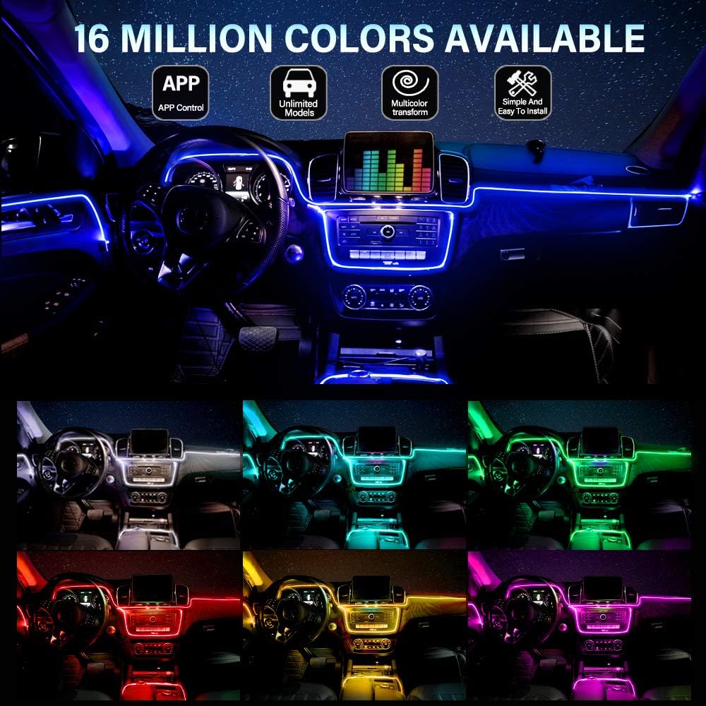 Car LED Interior Strip Light — App-Controlled RGB Ambient Kit