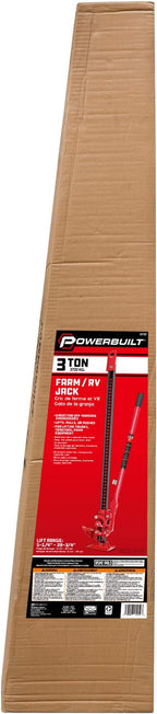 Powerbuilt 8-Inch Ratcheting Off Road Utility Farm Jack, 3 Ton (6,000 lb) Capacity Utility High Lift Farm Jack, Lift Range: 5-1/4" to 34-1/2", for Tractor Truck SUV -647587