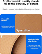 Car Door Organizer, PU Leather Storage Pouch with Strong Sticky Back for Phone, Keys - Fits Car Seat Side Pocket & Console Gap, Universal Car Accessories - Brown