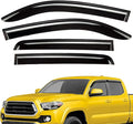 Extra Durable Window Deflectors Tape-On Window Visors Rain Guards Fit for Toyota Tacoma 2016-2023 Double Cab, Sun Visors, Wind Vent for Shades, Exterior Car Accessories - 4pcs. AG0743