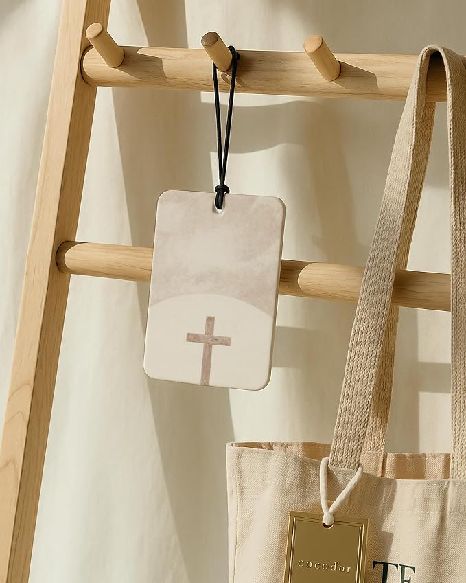 Boho Christian Jesus Air Freshener 4 Pcs, Inspirational Christian Bible Verse Hanging Air Freshener for Cars Closet Drawer Books, Religious Boho Car Accessories Mirror Decor for Women