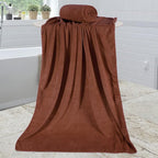 Large Bath Towels Set of 2, 30" x 60", Oversized, Soft, Absorbent, Fast Drying Microfiber Bathroom Towel for Sauna, Salon, Hotel, Sport, Fitness, Yoga, Brown