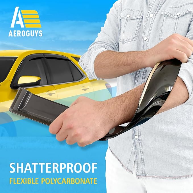 Extra Durable Window Deflectors Tape-On Window Visors Rain Guards Fit for Chevrolet (Chevy) Equinox 2018-2024, Sun Visors, Wind Vent for Shades, Exterior Car Accessories - 4pcs. AG0865