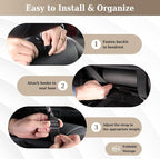 Coverado Car Backseat Organizer with Tablet Tray, Nappa Leather Organizer for Car Seat Back, Waterproof Car Seat Organizer with Touch Screen, Seat Protector Kick Mats for Kids