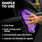 Premium XL Shammy Towel for Car - 2pk (34”x25”) - Super Absorbent Chamois Cloth - Spots & Scratch-Free - Reusable Car Drying Towels