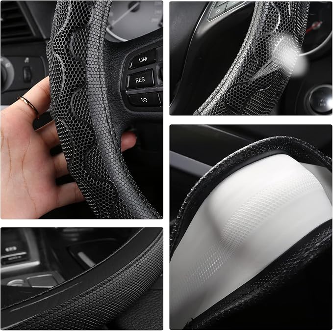 Steering Wheel Cover for Toyota Tacoma,4Runner,Tundra,Sequoia, Large Size - Black