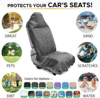 Waterproof Sweating Car Seat Cover for Post Gym Workout, Running, Swimming, Beach and Hiking, Universal Fit Non-Slip Bucket Seat Protector for Cars SUV Trucks, Machine Washable (2pcs Grey)