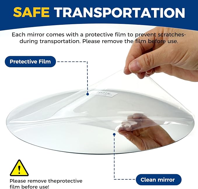 acrylic convex mirror 360-degree adjustable wide-angle indoor security mirror suitable for monitoring blind spots in parking lots Garage warehouses offices and traffic safety management (11.8in)