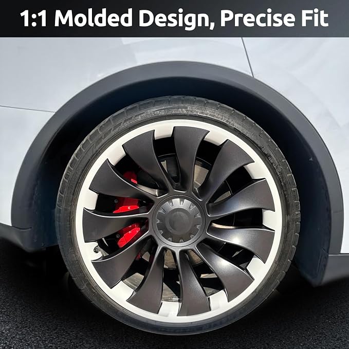 Wheel Rim Protector for Tesla Model Y Performance 21 Inch Überturbine Wheels All-in-one Car Tire Trim Rings Rim Case Hubcaps Wheel Cover 2020-2024 Model Y Accessories