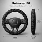 15 Inch Neoprene Steering Wheel Cover Non-Slip (Black Leopard Print)