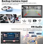 Double Din Car Stereo 7 Inch Touch Screen Car Audio Radio with Bluetooth Audio Hands-Free Calls Backup Camera FM Radio Receiver Car MP5 Player Support Mirror Link AUX-in USB TF Input