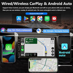 Double Din Car Stereo with Wireless Apple CarPlay & Android Auto, 7inch Touchscreen Car Audio Receiver, Wireless Car Radio with Bluetooth, Backup Camera/Mirrorlink/FM/SWC/Subwoofer/2 USB/AUX Input