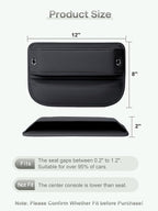 Premium Leather Car Seat Gap Filler Organizer (0.2”-1.2" Gaps), Clever Gifts for Car SUV Truck Owners (Black, 1 Pack)