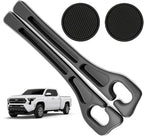 Car Seat Gap Filler Organizer Compatible with Toyota Tacoma Accessories Seat Gap Plug Blocker with Storage Slot Non-Slip Car Cup Holder Coaster Black