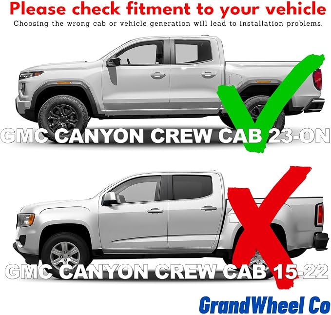 Window Deflectors Smoke Tinted in-Channel Side Window Vent Visor Deflectors Rain Guards Compatible with GMC Canyon 2023-2026 Crew Cab - 4 pcs. GW1017