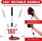 10 Pcs Windshield Cleaner Tool Car Window Cleaning Supplies with Extendable Handle Include 6 Washable Microfiber Bonnets 2 Empty 60ml Spray Bottle Glass Wiper Kit(Red)
