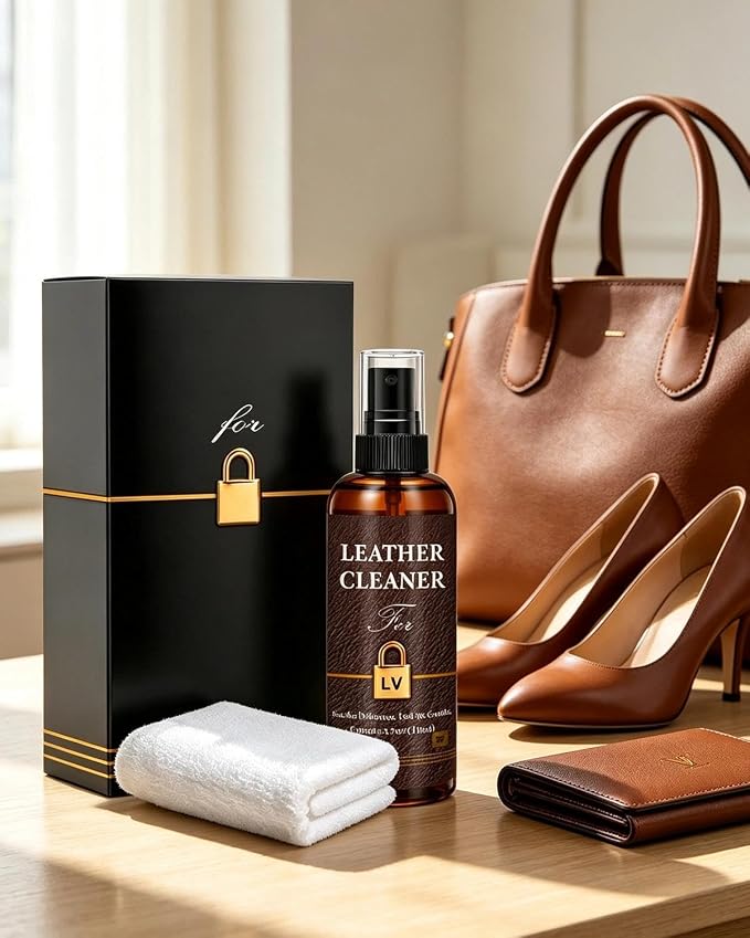 Leather Cleaner Set for Louis Vuitton, Powerful Stain Removal with Gentle Care, Cleaning Kit for LV Handbags, Wallets, Purses and Other Luxury Bags