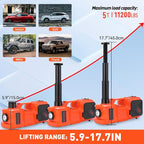 Electric Hydraulic Car Jack Kit with Impact Wrench and Tire Inflator Pump, 5 Ton 12V Hydraulic Jack for SUV Sedans Tire Change with LED Light