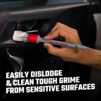 All in the Details Interior Detailing Brush Set - 3-Piece Soft & Durable Car Detailing Brushes for Vents, Consoles, Buttons, Trim & Hard-to-Reach Areas in Cars, Trucks, SUVs & RVs