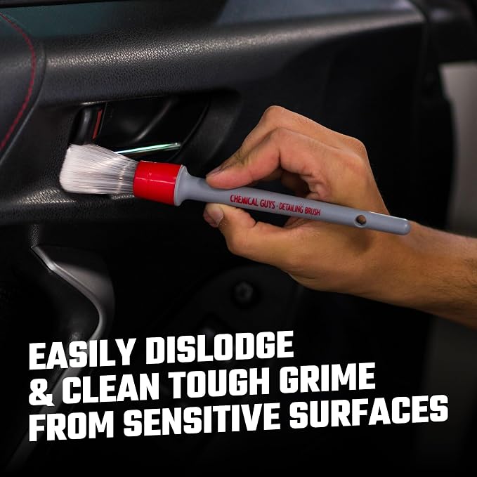 All in the Details Interior Detailing Brush Set - 3-Piece Soft & Durable Car Detailing Brushes for Vents, Consoles, Buttons, Trim & Hard-to-Reach Areas in Cars, Trucks, SUVs & RVs