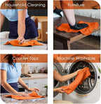 Microfiber Cleaning Cloths (Value Pack of 12) - Size 12 x 12 Inches, Highly Absorbent Cleaning Rags, Lint Free, Reusable and Washable, Microfiber Towels for Cars