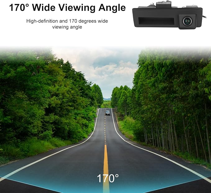 170° Car Handle Backup Camera HD Waterproof Rear View Camera Night Vision Reverse Parking Assistance for Audi A3 S3 S5 A4L A6L Q3 Q5 Q7 for VW Tiguan Passat Touareg Lavida Sagitar