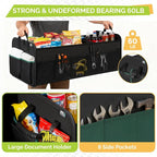 Large Trunk Organizer for SUV with 5 Compartments, Collapsible Car Organizer with Strong Handle and Non-Slip Bottom, Storage Organizer for Sedans, Van, Jeep, Grocery, Black Mixed Green