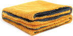 1000GSM Car Drying Towel 18"x24", Edgeless Double Twist Pile, Ultra Absorbent Microfiber Towel, Scratch-Free Lint-Free Streak-Free for Auto Detailing & Car Wash – Yellow&Grey
