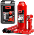 4 Ton / 8000 lbs Lifting Automotive Welded Hydraulic Bottle Jack for Car SUV Pickup, Auto Repair, with Manual Handle & Carrying Storage Case, Red